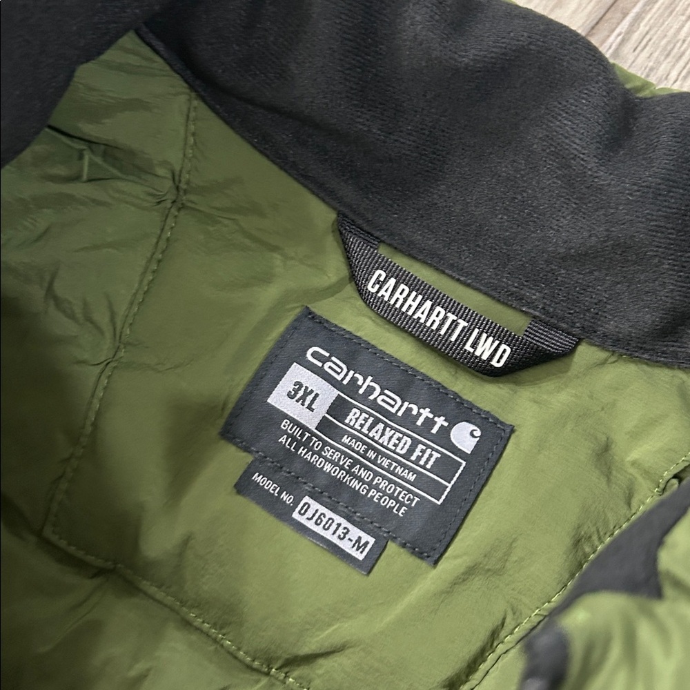 Carhartt LWD Men's Relaxed Fit Stretch Insulated Jacket Chive Color 3XL NWT - Picture 9 of 9